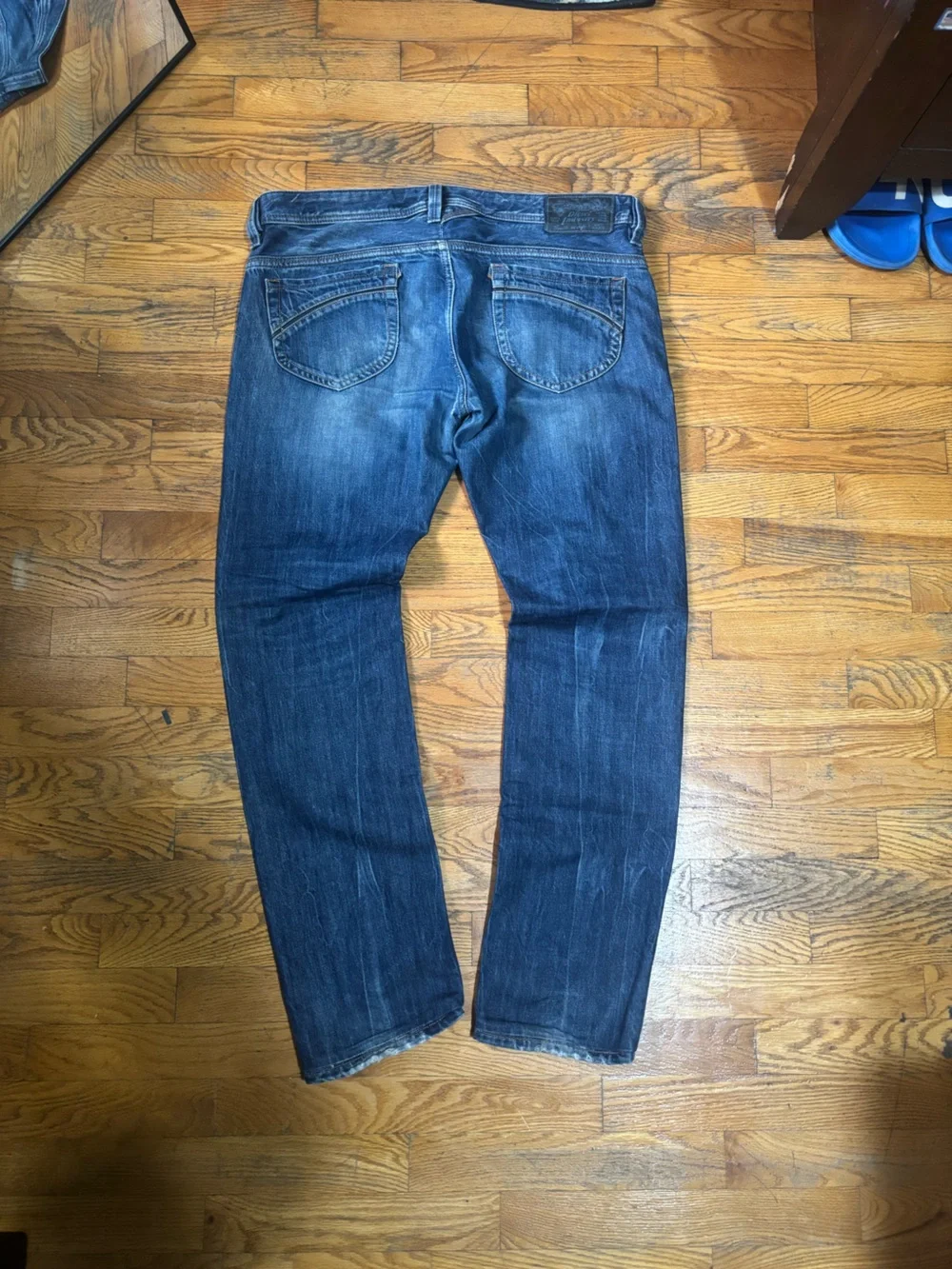 Diesel Men's Distressed Indigo Straight Jeans